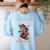 Let's Eat Kids Grammar Werewolf Halloween Teacher Women's Sweatshirt Back Print Light Blue Let's Eat Kids Grammar Werewolf Halloween Teacher Women's Sweatshirt Back Print Light Blue