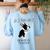 Life Is Better With A Boston Terrier Dog For Lover Women's Sweatshirt Back Print Light Blue