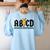 Lightning Pencil Rock'n Roll ABCD Teacher Back To School Kid Women's Sweatshirt Back Print Light Blue