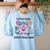 Little Miss Stem Teacher Women's Sweatshirt Back Print Light Blue
