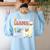 Llama Learning T Shirt Teachers Students Alpaca Lovers Women's Sweatshirt Back Print Light Blue Llama Learning T Shirt Teachers Students Alpaca Lovers Women's Sweatshirt Back Print Light Blue