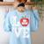 LOVE Apple 3rd Grade Teacher Student School Women's Sweatshirt Back Print Light Blue LOVE Apple 3rd Grade Teacher Student School Women's Sweatshirt Back Print Light Blue