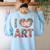 I Love Art Artist Painter Colorful Painting Art Teacher Women's Sweatshirt Back Print Light Blue I Love Art Artist Painter Colorful Painting Art Teacher Women's Sweatshirt Back Print Light Blue