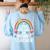 I Love Bee-Ing An Infant Teacher Toddler Teaching Women's Sweatshirt Back Print Light Blue