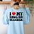 I Love My English Teacher Heart English Language Teachers For Men Women Kids Women's Sweatshirt Back Print Light Blue