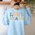 Love First Teach Second School Teacher Appreciation Women's Sweatshirt Back Print Light Blue Love First Teach Second School Teacher Appreciation Women's Sweatshirt Back Print Light Blue