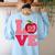 Love Kindergarten Cute Apple School Teacher Women's Sweatshirt Back Print Light Blue Love Kindergarten Cute Apple School Teacher Women's Sweatshirt Back Print Light Blue
