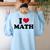 I Love Math Teacher Women's Sweatshirt Back Print Light Blue I Love Math Teacher Women's Sweatshirt Back Print Light Blue