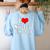 I Love Nuclear Energy School Teacher Women's Sweatshirt Back Print Light Blue