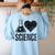 I Love Science Lover Teacher Scientist Sciences Women's Sweatshirt Back Print Light Blue I Love Science Lover Teacher Scientist Sciences Women's Sweatshirt Back Print Light Blue