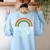 Luckiest Teacher Ever Rainbow- St Patricks Day Teacher Women's Sweatshirt Back Print Light Blue Luckiest Teacher Ever Rainbow- St Patricks Day Teacher Women's Sweatshirt Back Print Light Blue