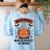 Mad Scientist Pumpkin Science Teacher Halloween Costume Kids Women's Sweatshirt Back Print Light Blue