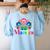 Maestra Proud Spanish Teacher Bilingual Teacher Latina Women's Sweatshirt Back Print Light Blue