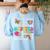 Maestra Spanish Teacher Back To School Maestra De Espanol Women's Sweatshirt Back Print Light Blue