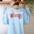 Maestra Teacher Spanish Back To School First Day Of School Women's Sweatshirt Back Print Light Blue