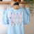 The Math Aint Mathin Meme Show Your Work Floral Math Teacher Women's Sweatshirt Back Print Light Blue The Math Aint Mathin Meme Show Your Work Floral Math Teacher Women's Sweatshirt Back Print Light Blue
