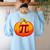 Math Teacher Halloween Costume Pumpkin Pi Pun Pie Men Women's Sweatshirt Back Print Light Blue
