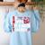 Math Teacher School So Happy I'm A Math Teacher Women's Sweatshirt Back Print Light Blue