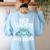 Math Teachers Love Brains Halloween Zombie Men Women T-Shirt Women's Sweatshirt Back Print Light Blue