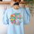 Math Is Tough But So Are You Back To School Math Teacher Kid Women's Sweatshirt Back Print Light Blue