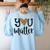 You Matter Leopard Print Teacher Kind Counselor Kindness Women's Sweatshirt Back Print Light Blue You Matter Leopard Print Teacher Kind Counselor Kindness Women's Sweatshirt Back Print Light Blue
