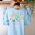 Meowcrobiology Cats Microbiology Science Teacher Women's Sweatshirt Back Print Light Blue Meowcrobiology Cats Microbiology Science Teacher Women's Sweatshirt Back Print Light Blue