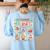 Merry And Bright Christmas Gingerbread Santa Book Teacher Women's Sweatshirt Back Print Light Blue Merry And Bright Christmas Gingerbread Santa Book Teacher Women's Sweatshirt Back Print Light Blue