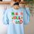 Be Merry Be Jolly Be Kind Merry Christmas Teacher Xmas Pjs Women's Sweatshirt Back Print Light Blue