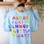 Monster ABC Cute Alphabet Halloween Teacher Costume Kids Women's Sweatshirt Back Print Light Blue Monster ABC Cute Alphabet Halloween Teacher Costume Kids Women's Sweatshirt Back Print Light Blue