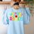 Montessori Rocks Montessori Teacher Back To School Women's Sweatshirt Back Print Light Blue