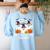 Multilingual Learner Teacher Spooky Halloween ESL Teacher Women's Sweatshirt Back Print Light Blue