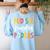 Multilingual Hispanic Heritage Spanish Teacher Maestra Women's Sweatshirt Back Print Light Blue Multilingual Hispanic Heritage Spanish Teacher Maestra Women's Sweatshirt Back Print Light Blue