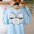 Music Notes Coquette Bow Music Teacher School Musician Band Women's Sweatshirt Back Print Light Blue Music Notes Coquette Bow Music Teacher School Musician Band Women's Sweatshirt Back Print Light Blue
