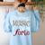 Music Teacher Teaching Music Is My Forte For Music Lovers Women's Sweatshirt Back Print Light Blue