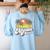 Myrtle Beach South Carolina Retro 70s Vintage Vacation Women's Sweatshirt Back Print Light Blue