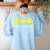 Nerdy Pac-Math Nom Retro Game Precalculus Math Teacher Women's Sweatshirt Back Print Light Blue