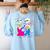 Nerdy Pythagoras Fighting Over C Squared Math Teacher Women's Sweatshirt Back Print Light Blue