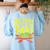 No Taki When Teacher Taki Teacher Pun Humor Women's Sweatshirt Back Print Light Blue No Taki When Teacher Taki Teacher Pun Humor Women's Sweatshirt Back Print Light Blue