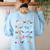 Ocean Animals Alphabet Cute Sea Life ABC Marine Kids Teacher Women's Sweatshirt Back Print Light Blue Ocean Animals Alphabet Cute Sea Life ABC Marine Kids Teacher Women's Sweatshirt Back Print Light Blue