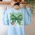 One Lucky Teacher Coquette Bow St Patricks Day Teacher Women's Sweatshirt Back Print Light Blue One Lucky Teacher Coquette Bow St Patricks Day Teacher Women's Sweatshirt Back Print Light Blue