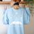 One-More Chapter Wildflower Reading Teacher Library Bookish Women's Sweatshirt Back Print Light Blue