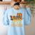 One Thankful Sped Teacher Cute Thanksgiving Women Women's Sweatshirt Back Print Light Blue