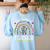 One Thankful Teacher Hispanic Heritage Month Countries Flags Women's Sweatshirt Back Print Light Blue One Thankful Teacher Hispanic Heritage Month Countries Flags Women's Sweatshirt Back Print Light Blue
