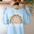 One Thankful Teacher Thanksgiving Rainbow Leopard Fall Women's Sweatshirt Back Print Light Blue One Thankful Teacher Thanksgiving Rainbow Leopard Fall Women's Sweatshirt Back Print Light Blue