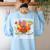 One Thankful Teacher Turkey Thanksgiving Teaching Women's Sweatshirt Back Print Light Blue One Thankful Teacher Turkey Thanksgiving Teaching Women's Sweatshirt Back Print Light Blue