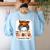 One Thankful Teacher's Aide Messy Bun Thanksgiving Fall Women's Sweatshirt Back Print Light Blue