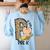 P Is For Pre K Teacher Leopard First Day Of School For Men Women Girls Kids Women's Sweatshirt Back Print Light Blue