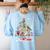 Paintbrush Christmas Tree Decor Xmas For Artist Art Teacher For Men Women Women's Sweatshirt Back Print Light Blue