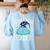 Pajama Day School Spirit Week Fun Cloud Teacher Student Women's Sweatshirt Back Print Light Blue