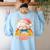 Pajama Day School Spirit Week Sleepy Cloud Teacher Student Women's Sweatshirt Back Print Light Blue Pajama Day School Spirit Week Sleepy Cloud Teacher Student Women's Sweatshirt Back Print Light Blue